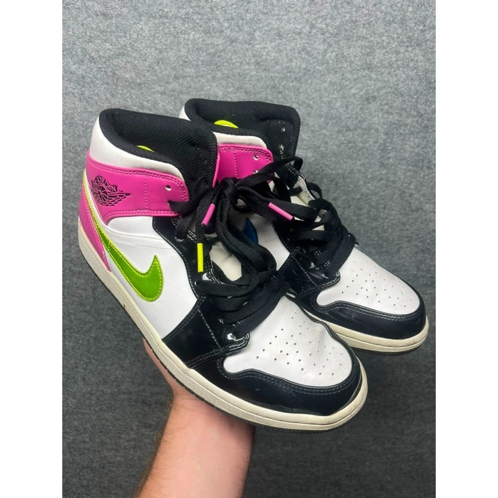 Nike Air Jordan 1 Mid SE Cyber Active Fuchsia White Black Men's 9.5